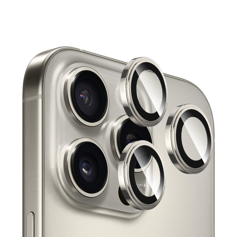 Folie iPhone 16 Pro Max Blueo Sapphire Crystal Original Lens Glass, natural titanium