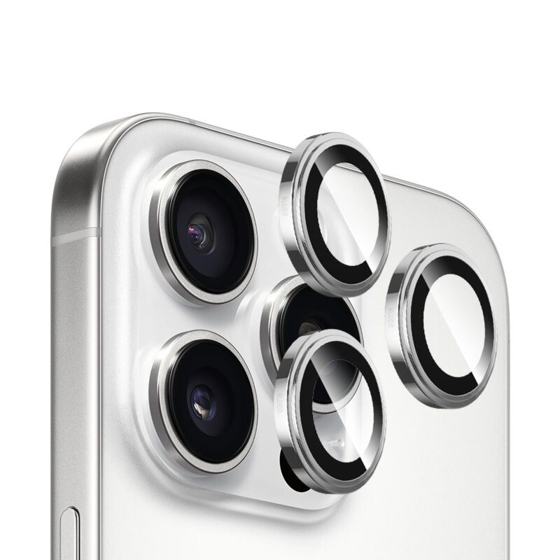 Folie iPhone 14 Pro Blueo Sapphire Crystal Original Lens Glass, argintiu