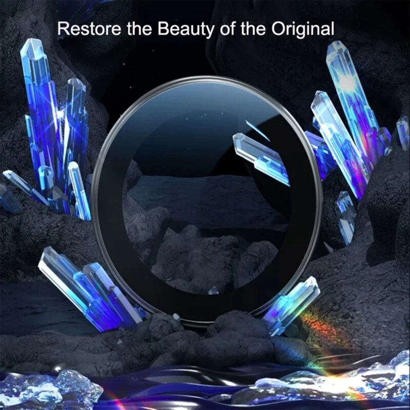 Folie iPhone 14 Pro Blueo Sapphire Crystal Original Lens Glass, argintiu