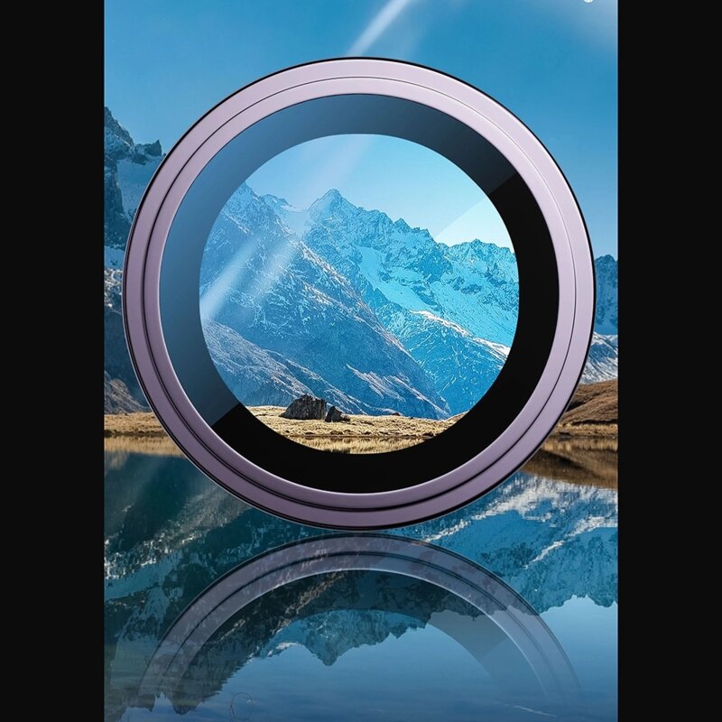 Folie iPhone 14 Pro Max Blueo Sapphire Crystal Original Lens Glass, argintiu