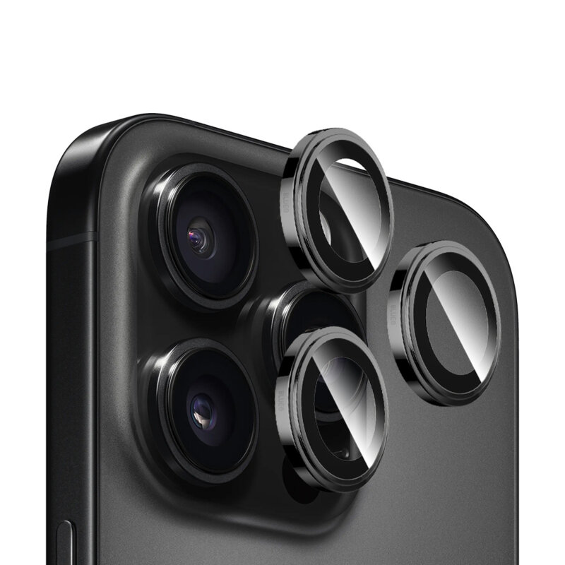 Folie iPhone 14 Pro Blueo Sapphire Crystal Original Lens Glass, negru