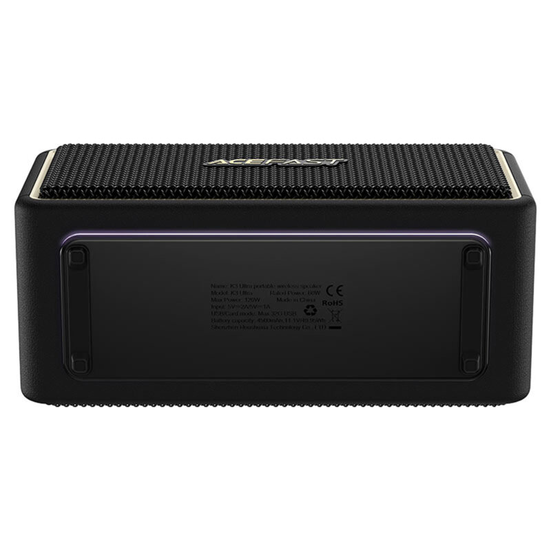 Boxa portabila TWS, 360°, 120W Acefast K3 Ultra, 4500mAh, negru