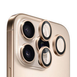 Folie iPhone 16 Pro Blueo 99 Anti-Reflective Lens Glass, Golden Titanium
