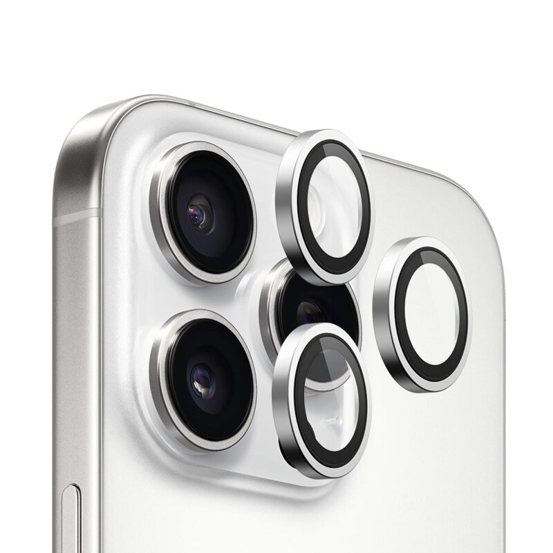 Folie iPhone 16 Pro Blueo 99 Anti-Reflective Lens Glass, Silver Titanium