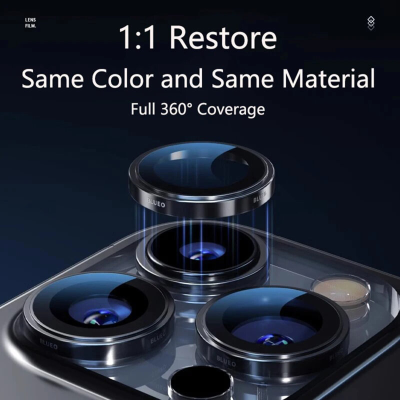 Folie iPhone 16 Pro Blueo 99 Anti-Reflective Lens Glass, Natural Titanium