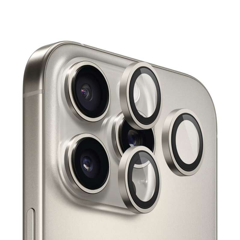 Folie iPhone 16 Pro Max Blueo 99 Anti-Reflective Lens Glass, Natural Titanium