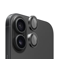 Folie iPhone 16 Blueo Original Metal Frame Lens Protector, negru