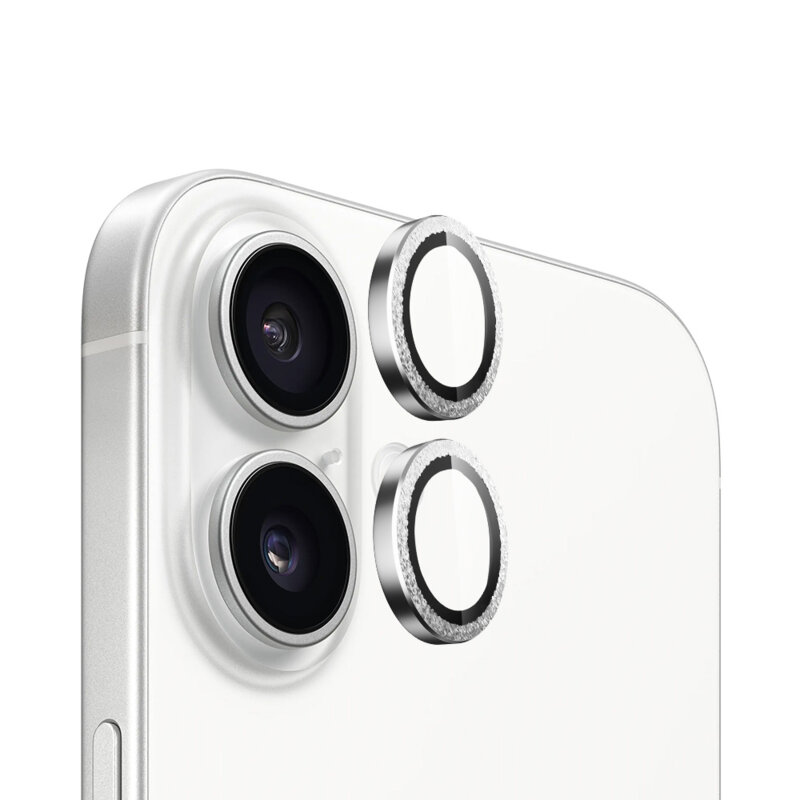 Folie iPhone 16 Plus Blueo Diamond Lens Glass, Silver Diamond