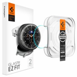 [Pachet 2x] Folie Samsung Galaxy Watch8 Classic Spigen Glas.tR EZ Fit, transparenta