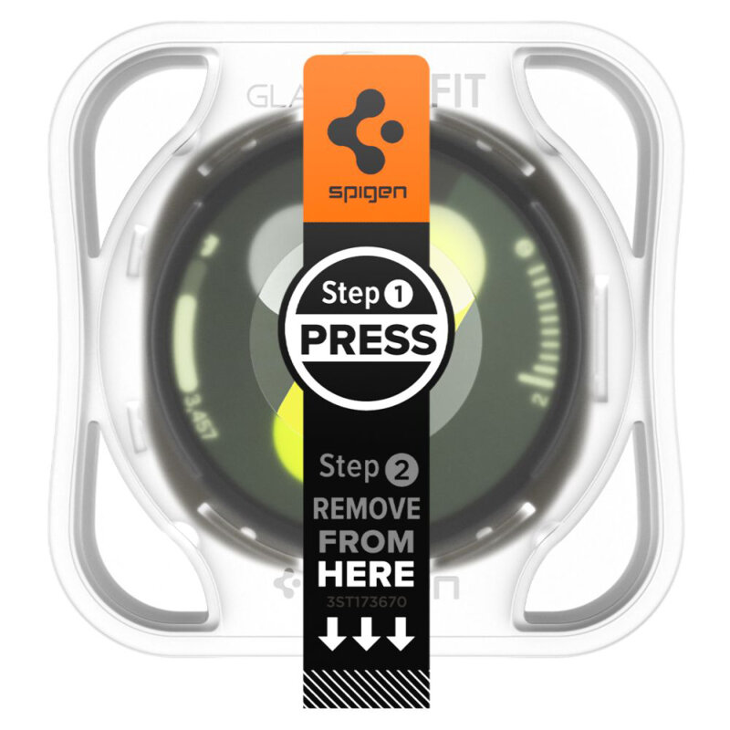[Pachet 2x] Folie Samsung Galaxy Watch8 40mm Spigen Glas.tR EZ Fit, transparenta