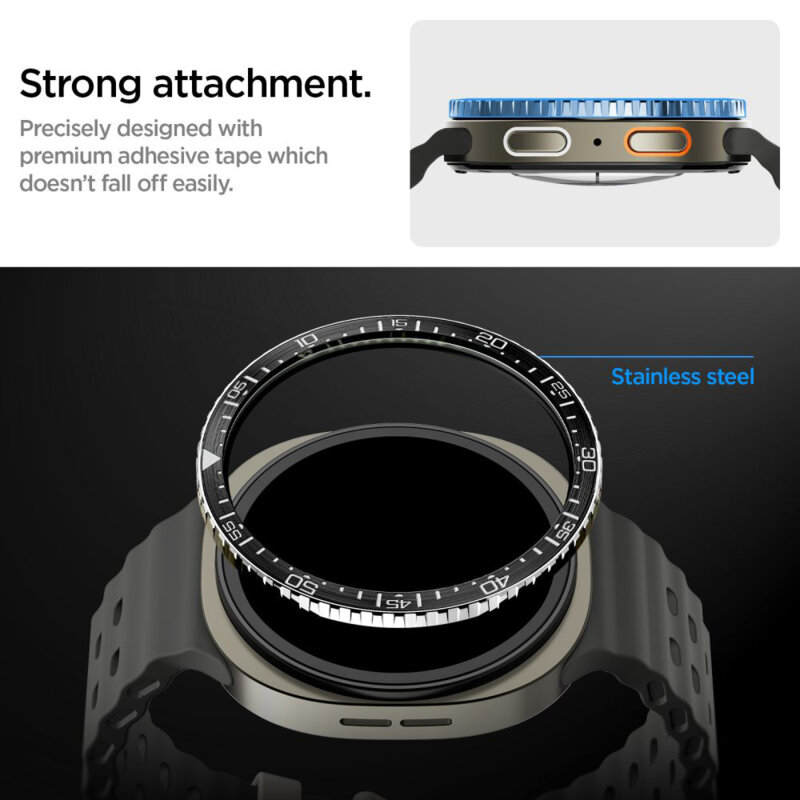 Rama protectie, bezel Samsung Galaxy Watch8 44mm Spigen, negru