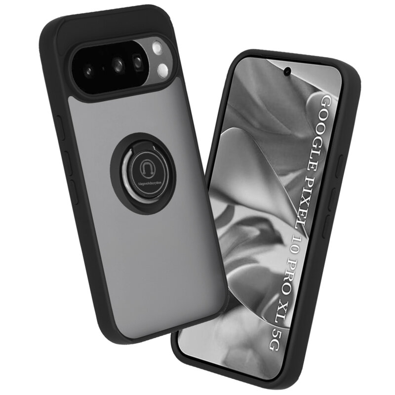 Husa Google Pixel 10 Pro XL Techsuit Glinth cu inel suport stand magnetic, negru