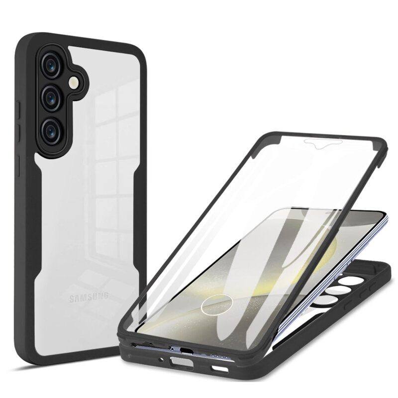 Husa 360° Samsung Galaxy S25 Techsuit ColorVerse, negru