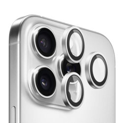Folie iPhone 14 Pro Blueo Original Metal Frame Lens Protector, argintiu