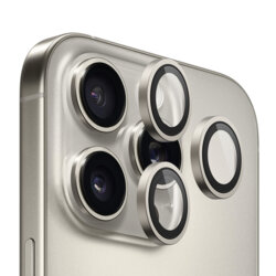 Folie iPhone 16 Pro Blueo Original Metal Frame Lens Protector, Natural Titanium