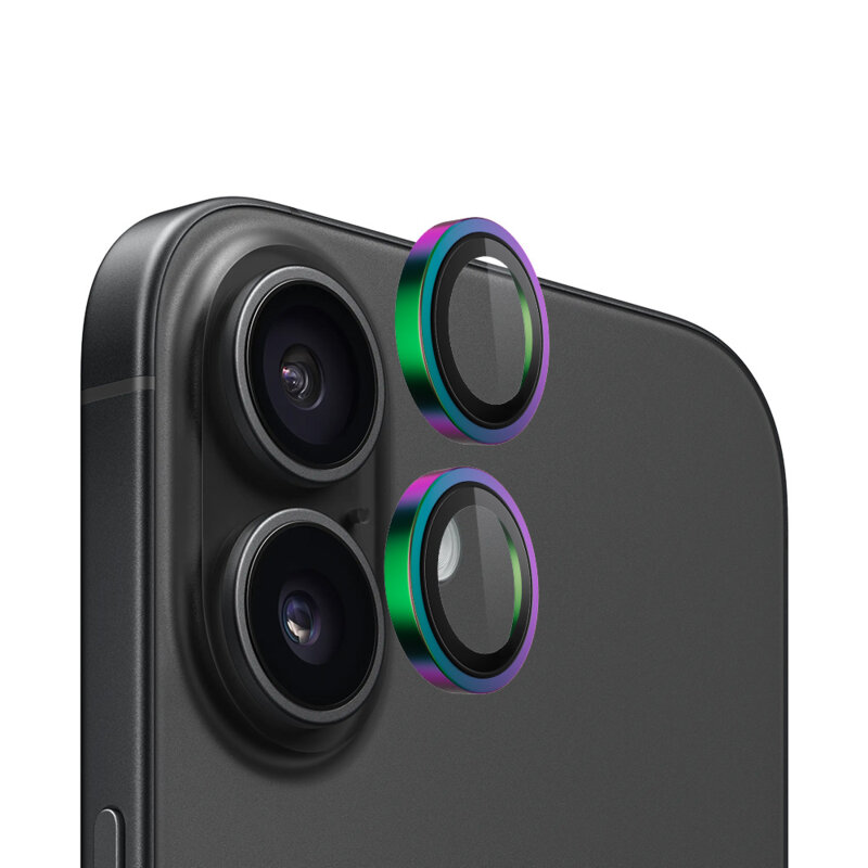 Folie iPhone 16 Blueo Original Metal Frame Lens Protector, colorat