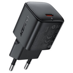 Mini incarcator priza GaN Type-C PD30W Acefast A118, negru