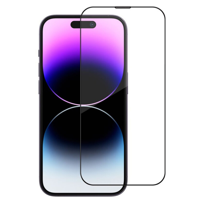 Folie iPhone 15 Pro Max cu aplicator Blueo Sapphire, negru