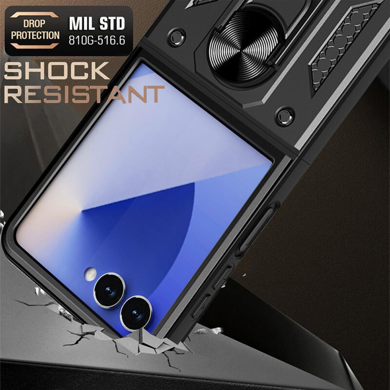 Husa Samsung Galaxy Z Flip7 protectie camera Techsuit CamShield Series, albastru