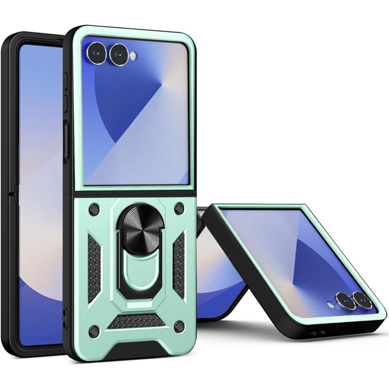 Husa Samsung Galaxy Z Flip7 protectie camera Techsuit CamShield Series, verde