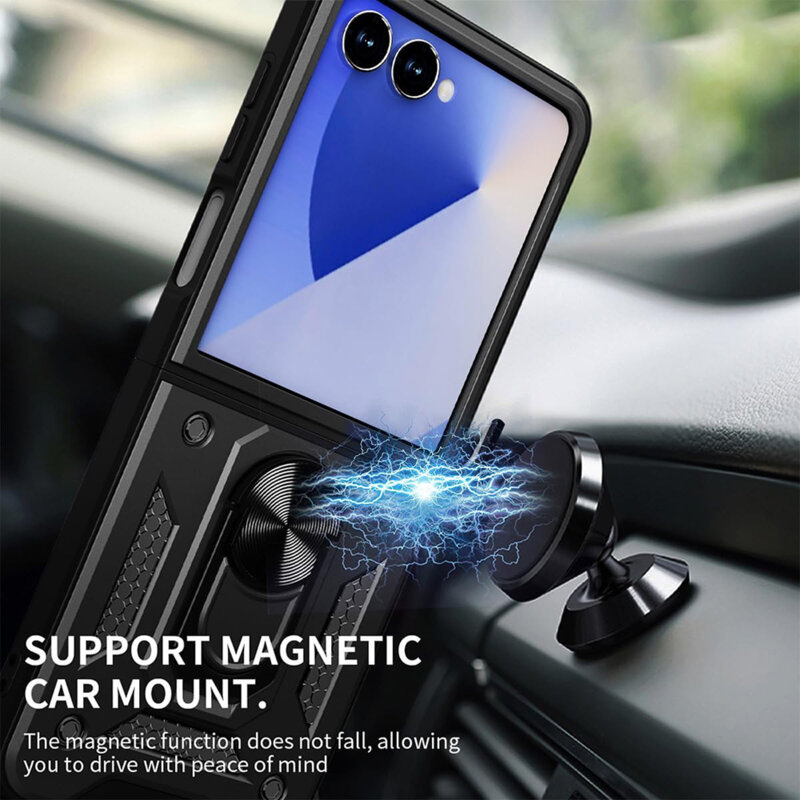 Husa Samsung Galaxy Z Flip7 protectie camera Techsuit CamShield Series, negru