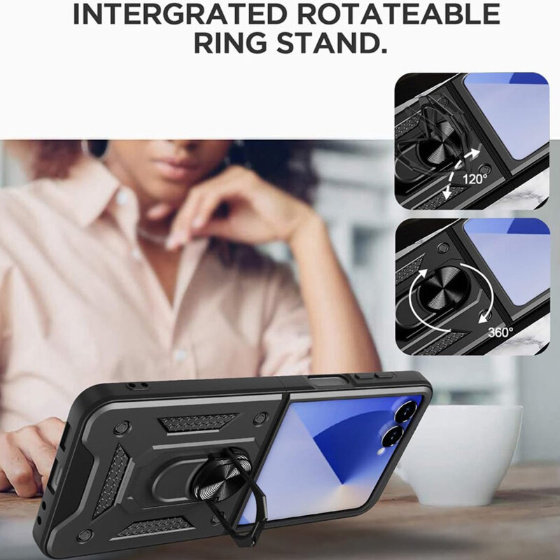 Husa Samsung Galaxy Z Flip7 protectie camera Techsuit CamShield Series, negru