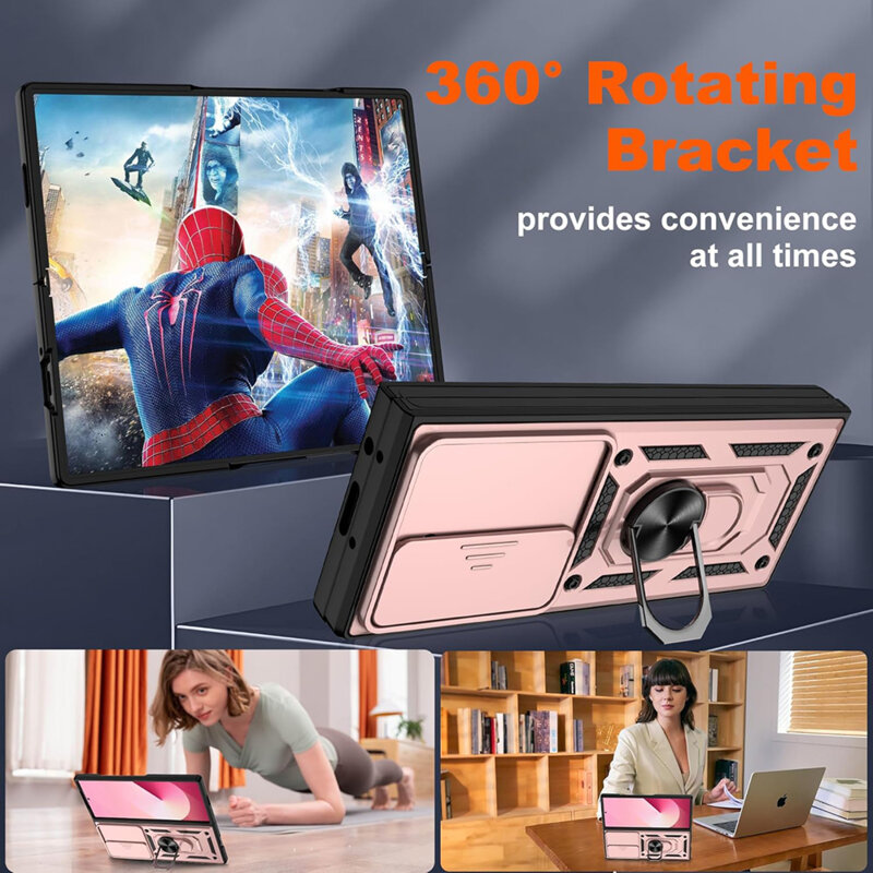 Husa Samsung Galaxy Z Fold7 protectie camera Techsuit CamShield Series, roz