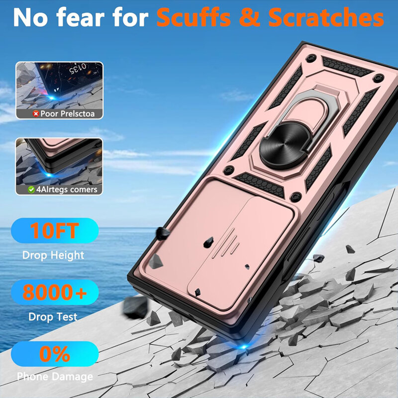 Husa Samsung Galaxy Z Fold7 protectie camera Techsuit CamShield Series, roz