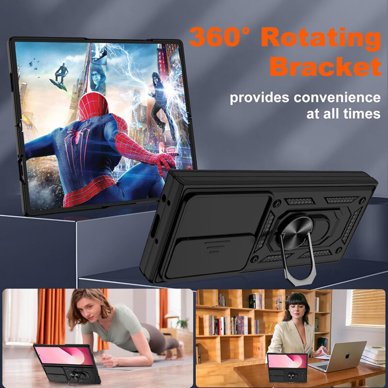 Husa Samsung Galaxy Z Fold7 protectie camera Techsuit CamShield Series, negru