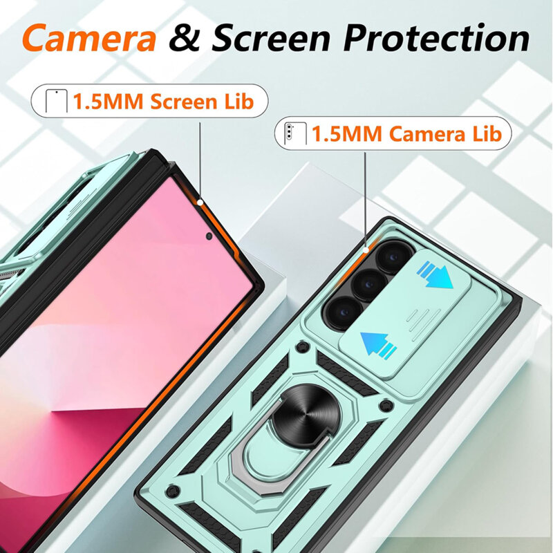 Husa Samsung Galaxy Z Fold6 protectie camera Techsuit CamShield Series, verde