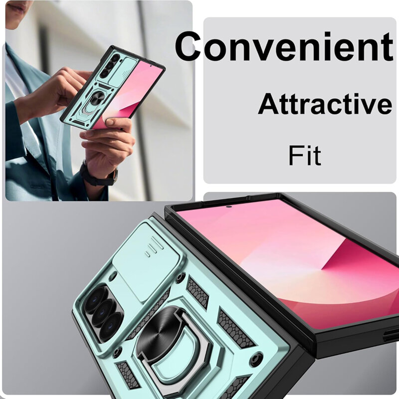 Husa Samsung Galaxy Z Fold6 protectie camera Techsuit CamShield Series, verde