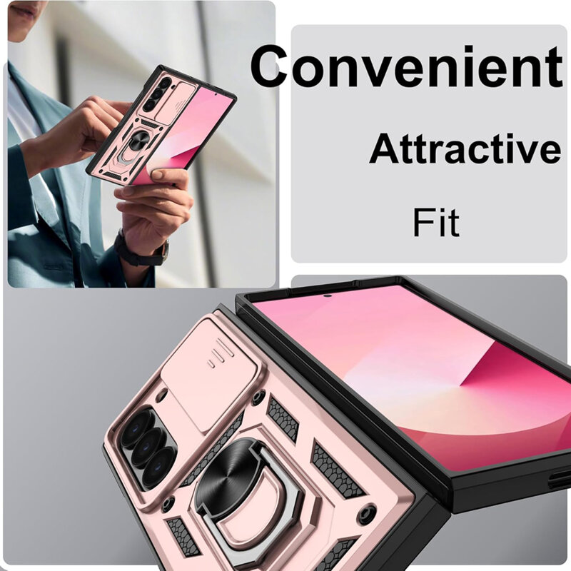 Husa Samsung Galaxy Z Fold6 protectie camera Techsuit CamShield Series, roz