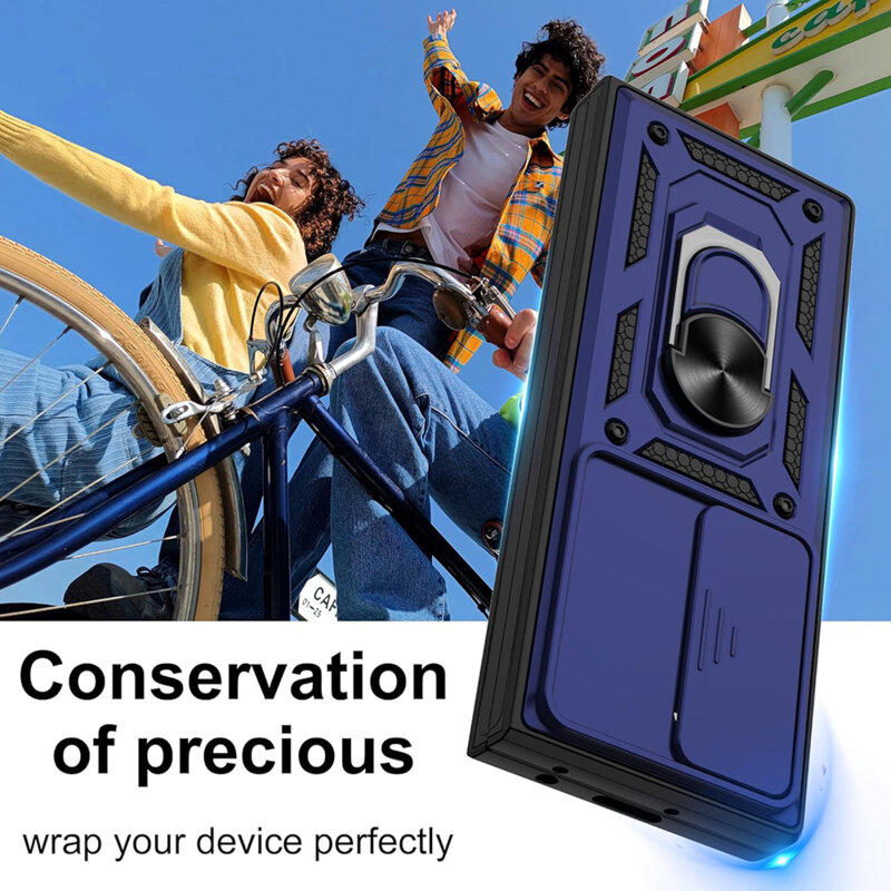 Husa Samsung Galaxy Z Fold6 protectie camera Techsuit CamShield Series, albastru