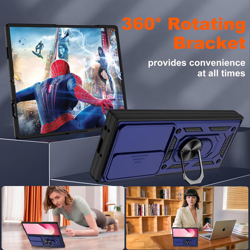 Husa Samsung Galaxy Z Fold6 protectie camera Techsuit CamShield Series, albastru