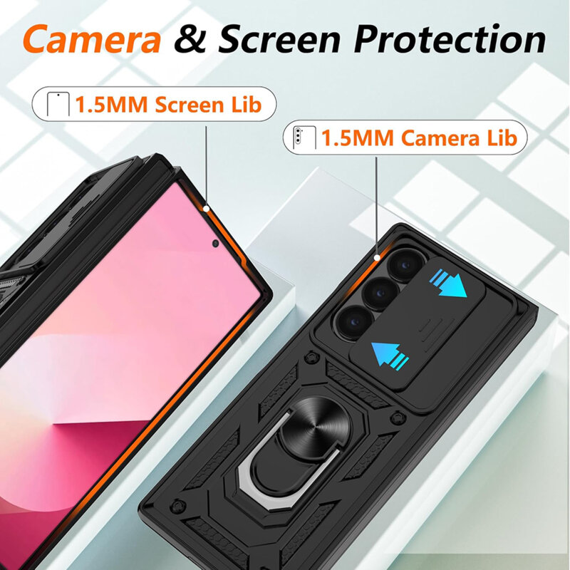 Husa Samsung Galaxy Z Fold6 protectie camera Techsuit CamShield Series, negru