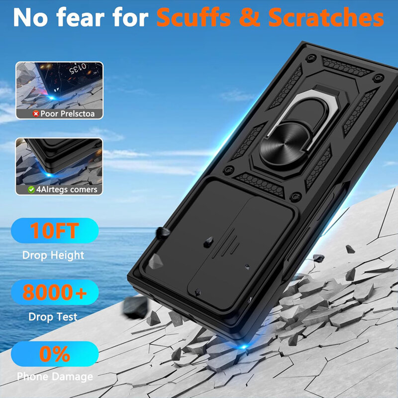 Husa Samsung Galaxy Z Fold6 protectie camera Techsuit CamShield Series, negru