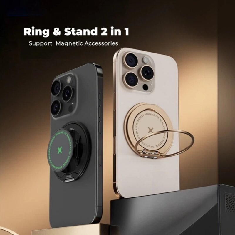 Suport inel pentru telefon magnetic Blueo, negru