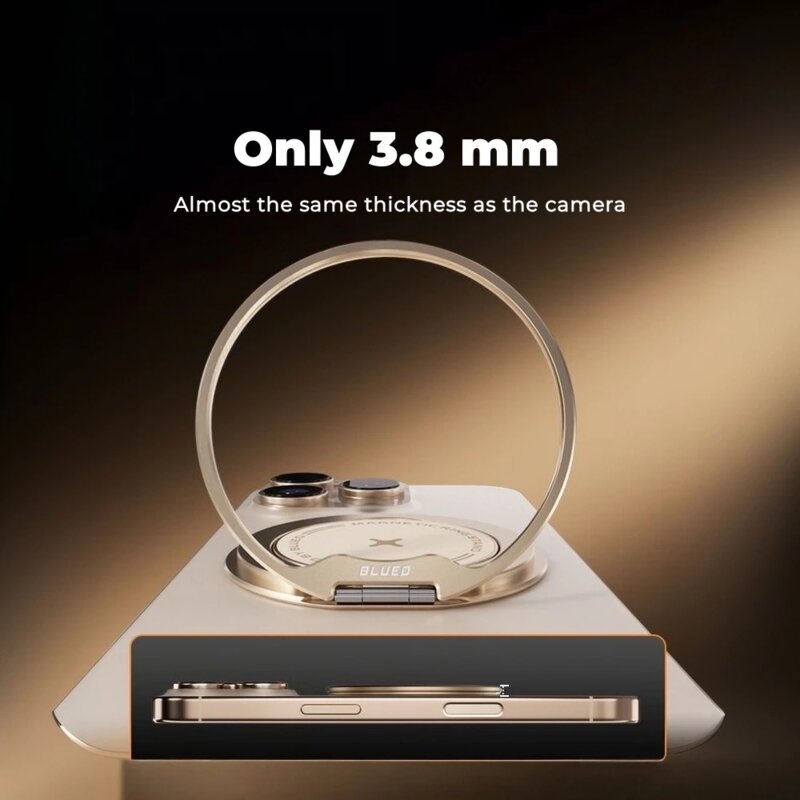 Suport inel pentru telefon magnetic Blueo, negru