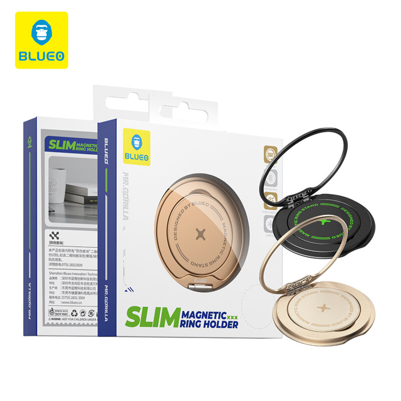 Suport inel pentru telefon magnetic Blueo, negru