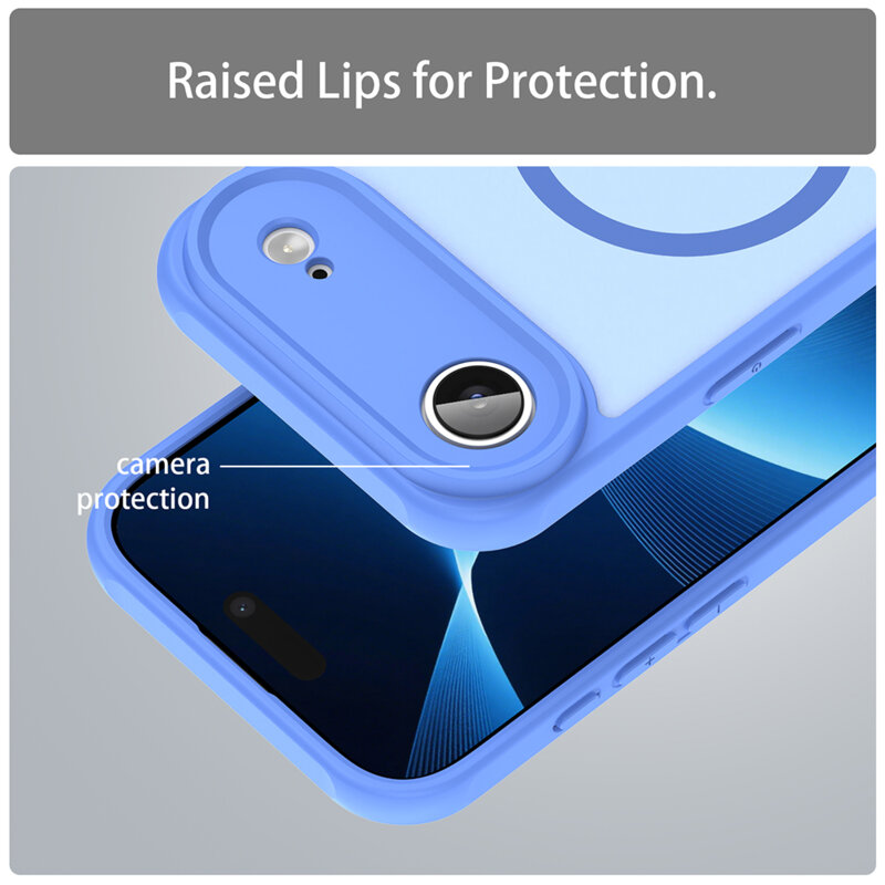 Husa iPhone 17 Air Techsuit HaloFrost II MagSafe, albastru