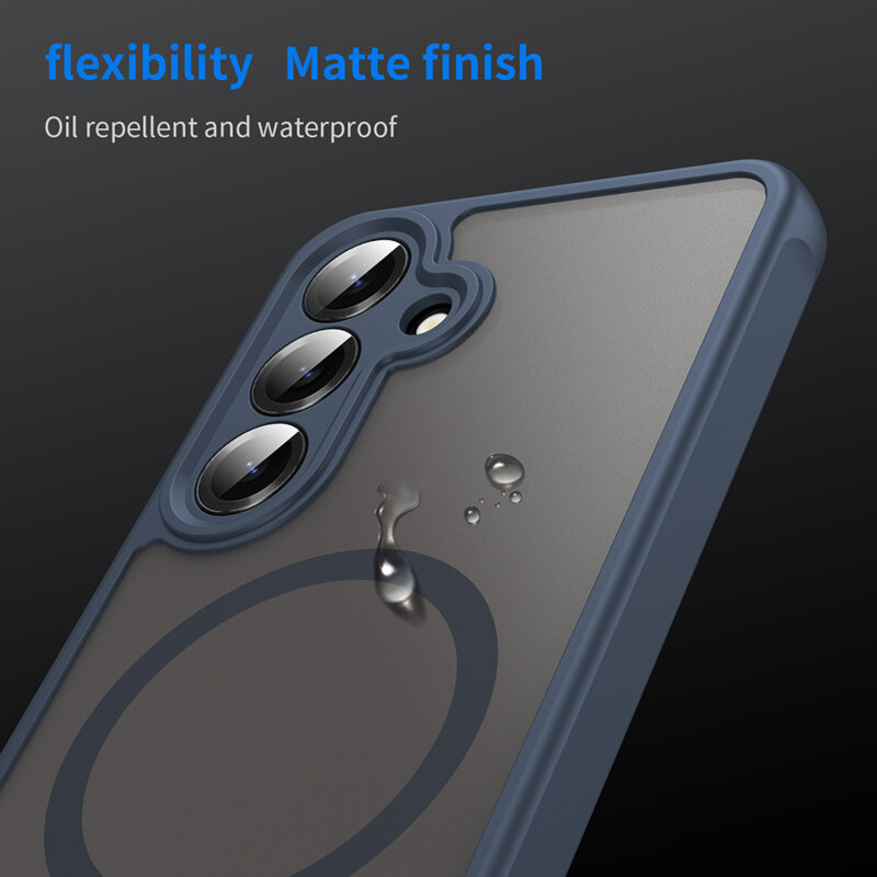 Husa Samsung Galaxy S25 FE Techsuit HaloFrost II MagSafe, bleumarin