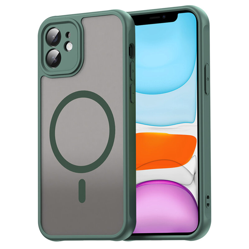 Husa iPhone 11 Techsuit HaloFrost II MagSafe, verde