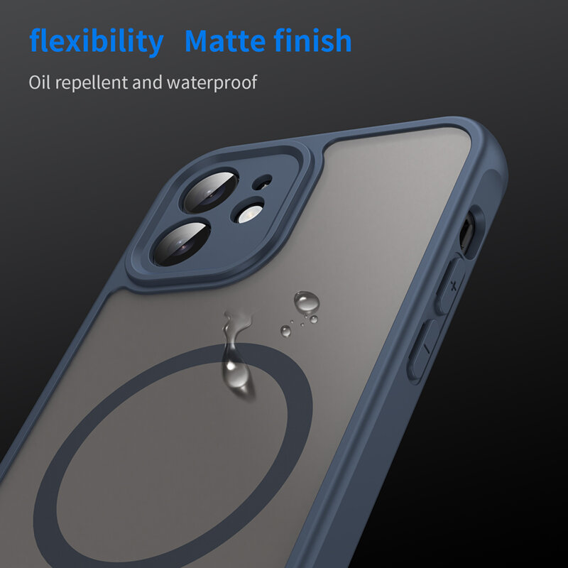 Husa iPhone 11 Techsuit HaloFrost II MagSafe, bleumarin