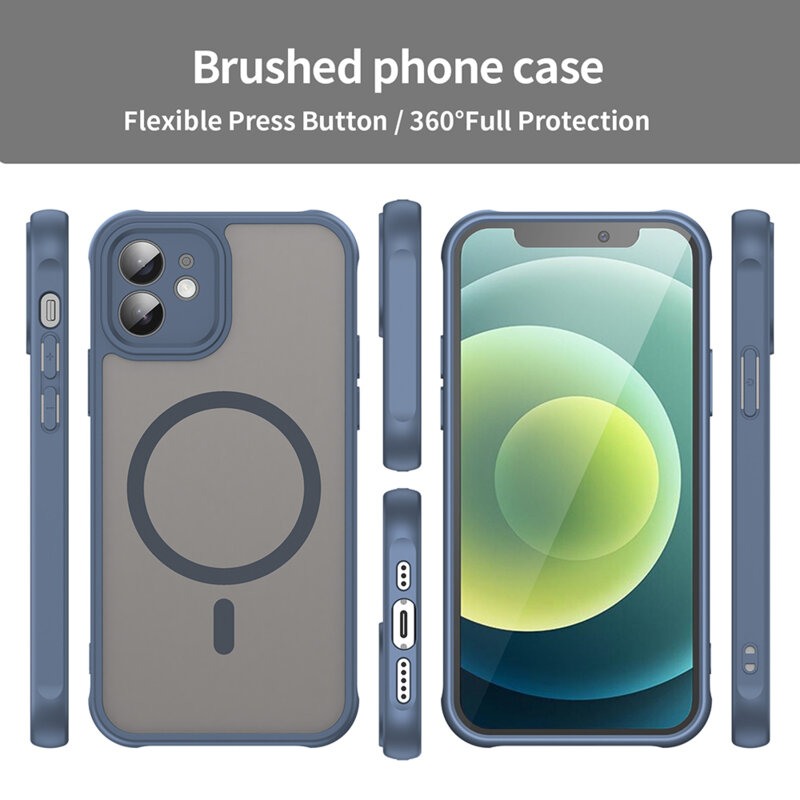 Husa iPhone 11 Techsuit HaloFrost II MagSafe, bleumarin