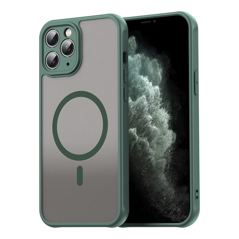 Husa iPhone 11 Pro Max Techsuit HaloFrost II MagSafe, verde