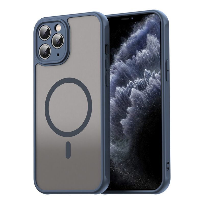 Husa iPhone 11 Pro Techsuit HaloFrost II MagSafe, bleumarin