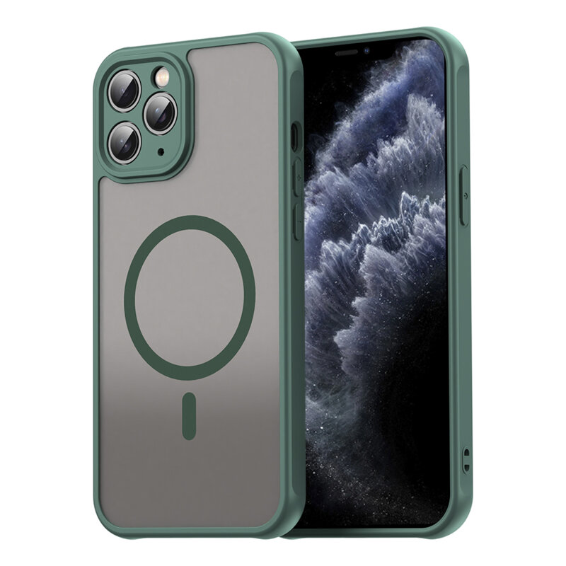 Husa iPhone 11 Pro Techsuit HaloFrost II MagSafe, verde