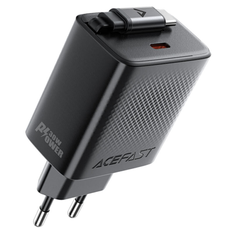 Incarcator GaN Type-C + cablu Acefast A110, 30W, 65cm, negru