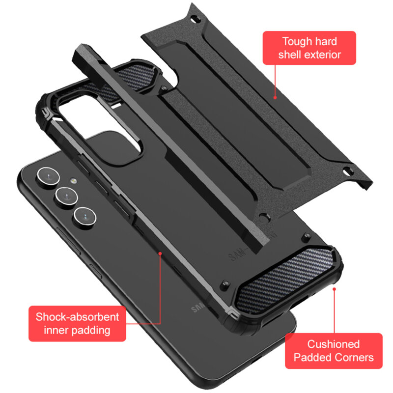 Husa Samsung Galaxy S24 FE Techsuit Hybrid Armor, negru