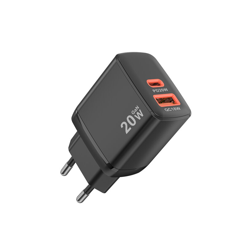 Incarcator priza Type-C, USB  20W Techsuit CH2, negru